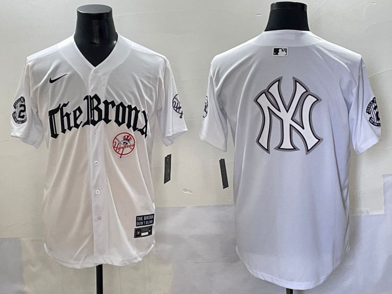 Men 2025 New York Yankees Blank White Five generations Joint Name Nike MLB Jersey style 23->new york yankees->MLB Jersey